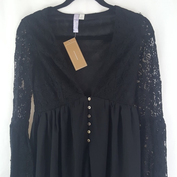 ⬇️ $39 New Womens Black Boho Style Lace Dress - Picture 5 of 8